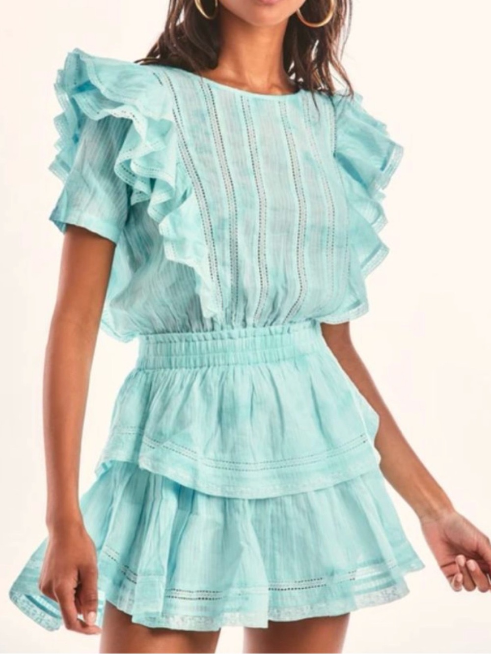 LoveShackFancy Natasha mini dress Timeless Teal XS